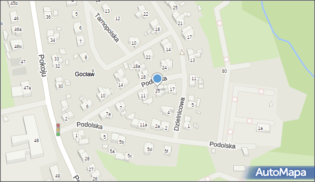 Szczecin, Podolska, 15, mapa Szczecina