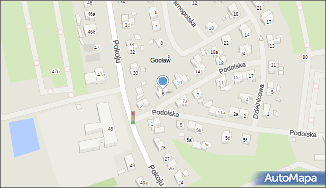 Szczecin, Podolska, 6, mapa Szczecina