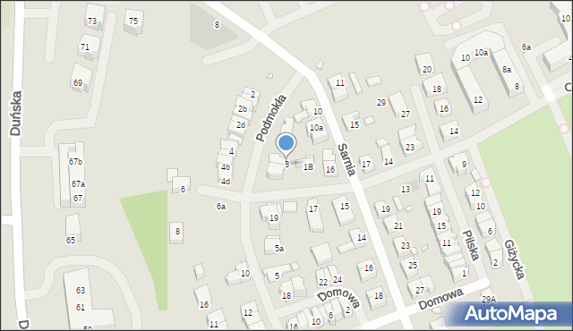 Szczecin, Podmokła, 3, mapa Szczecina