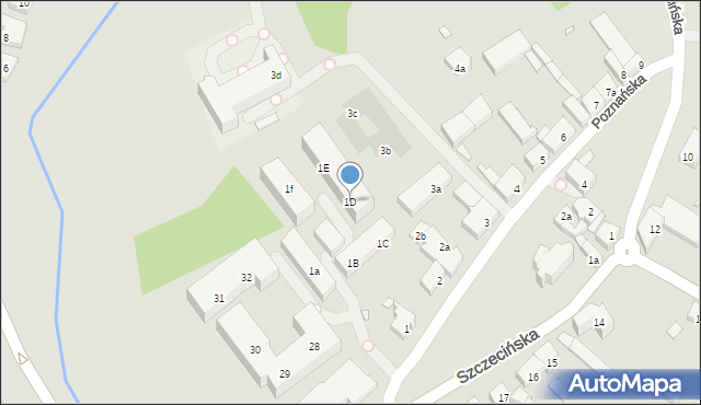 Szczecin, Poznańska, 1D, mapa Szczecina