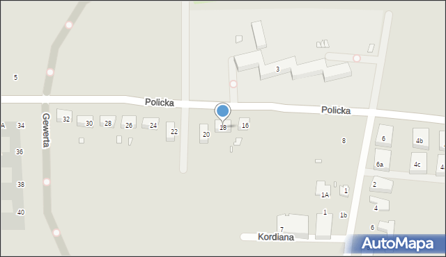 Szczecin, Policka, 18, mapa Szczecina