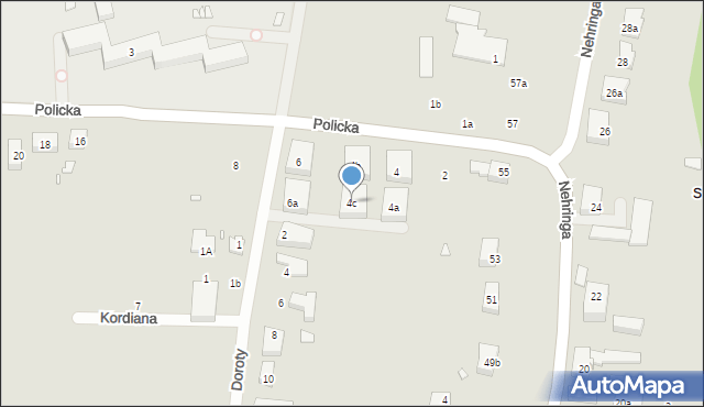 Szczecin, Policka, 4c, mapa Szczecina