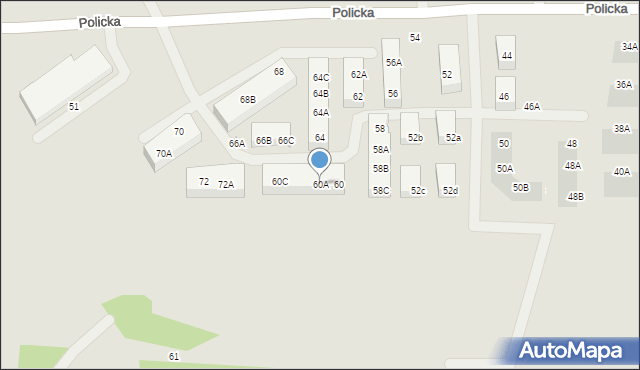 Szczecin, Policka, 60A, mapa Szczecina