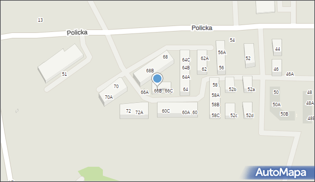 Szczecin, Policka, 66B, mapa Szczecina