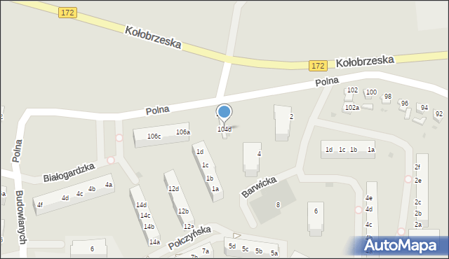 Szczecinek, Polna, 104d, mapa Szczecinek