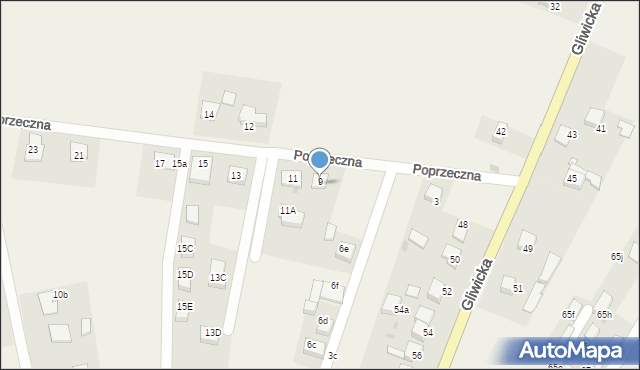 Szczejkowice, Poprzeczna, 9, mapa Szczejkowice