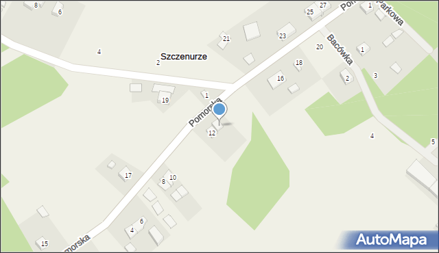 Szczenurze, Pomorska, 14, mapa Szczenurze