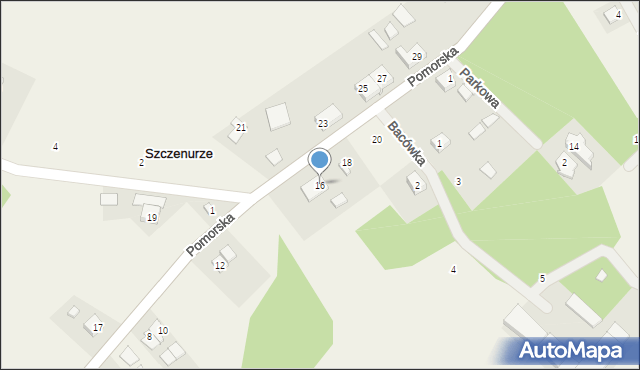 Szczenurze, Pomorska, 16, mapa Szczenurze