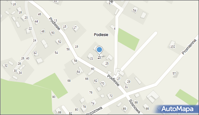 Szczepanów, Podlesie, 23, mapa Szczepanów