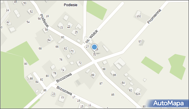 Szczepanów, Podlesie, 31, mapa Szczepanów