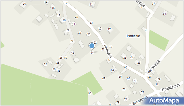 Szczepanów, Podlesie, 54, mapa Szczepanów