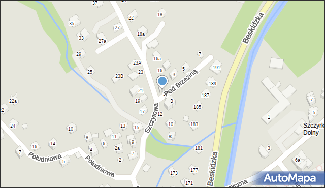 Szczyrk, Pod Brzeziną, 1, mapa Szczyrk