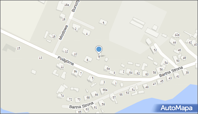 Szczytno, Podgórna, 6, mapa Szczytno
