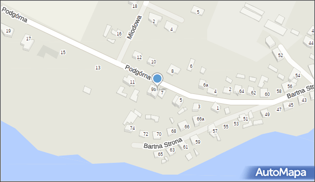 Szczytno, Podgórna, 9a, mapa Szczytno