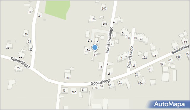 Szprotawa, Poniatowskiego, 17, mapa Szprotawa