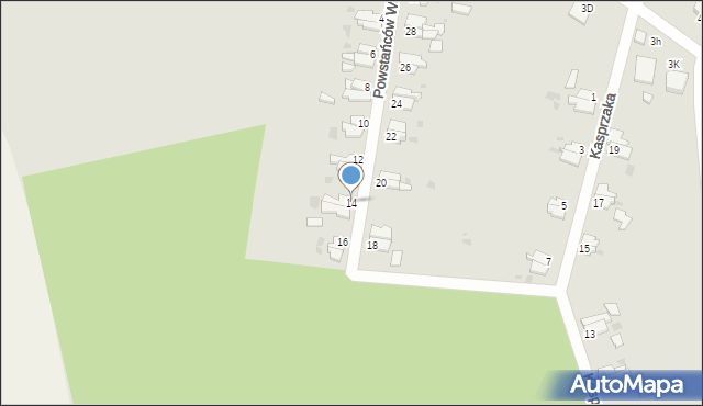 Szprotawa, Powstańców Warszawskich, 14, mapa Szprotawa