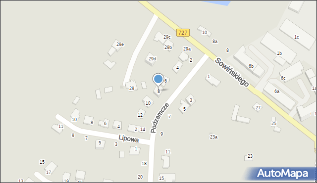 Szydłowiec, Podzamcze, 8, mapa Szydłowiec