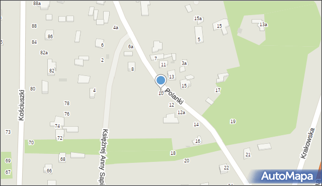 Szydłowiec, Polanki, 10, mapa Szydłowiec