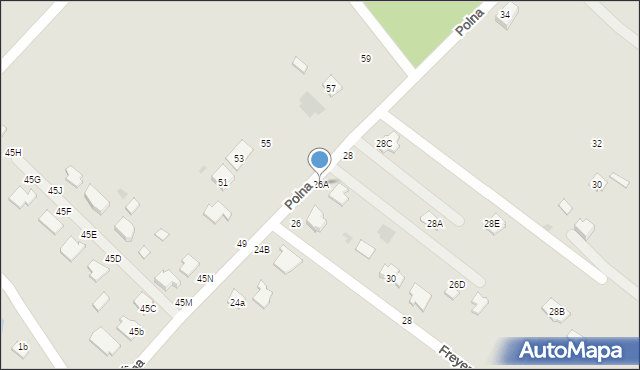 Tarnobrzeg, Polna, 26A, mapa Tarnobrzegu