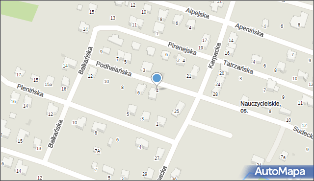Tarnów, Podhalańska, 4, mapa Tarnów