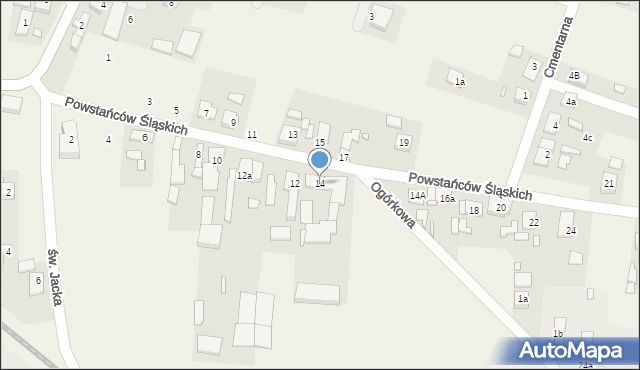 Tarnów Opolski, Powstańców Śląskich, 14, mapa Tarnów Opolski