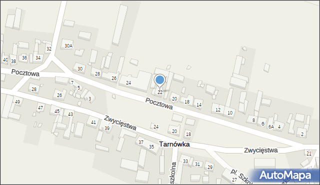 Tarnówka, Pocztowa, 22, mapa Tarnówka