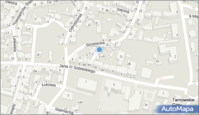 Tarnowskie Góry, Poprzeczna, 1, mapa Tarnowskie Góry