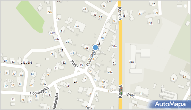 Tarnowskie Góry, Podmiejska, 14, mapa Tarnowskie Góry