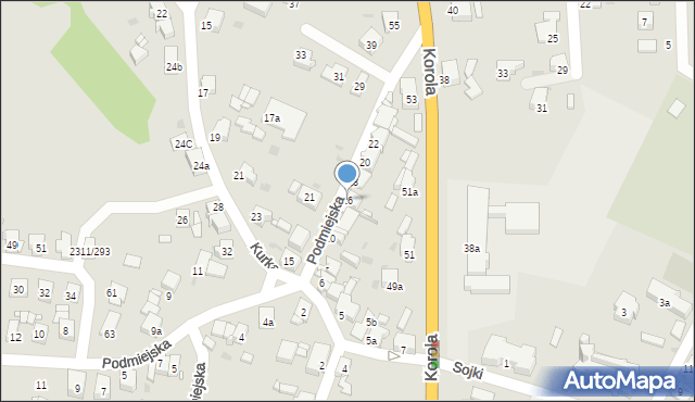 Tarnowskie Góry, Podmiejska, 16, mapa Tarnowskie Góry