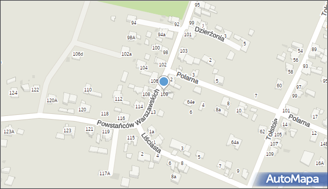 Tarnowskie Góry, Powstańców Warszawskich, 109, mapa Tarnowskie Góry