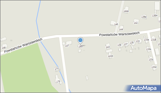 Tarnowskie Góry, Powstańców Warszawskich, 145, mapa Tarnowskie Góry