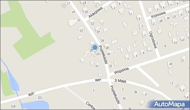 Terespol, Popiełuszki Jerzego, bł. ks., 29, mapa Terespol