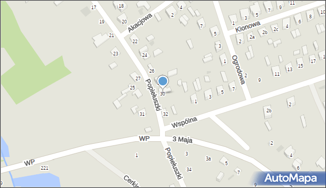 Terespol, Popiełuszki Jerzego, bł. ks., 30, mapa Terespol