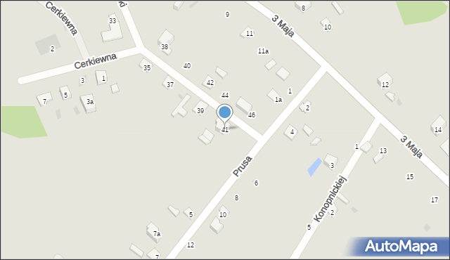 Terespol, Popiełuszki Jerzego, bł. ks., 41, mapa Terespol