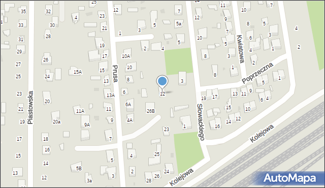 Tłuszcz, Poprzeczna, 12, mapa Tłuszcz