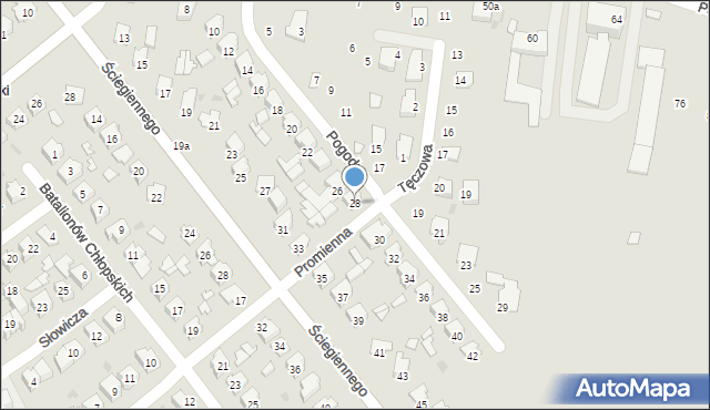 Tomaszów Lubelski, Pogodna, 28, mapa Tomaszów Lubelski