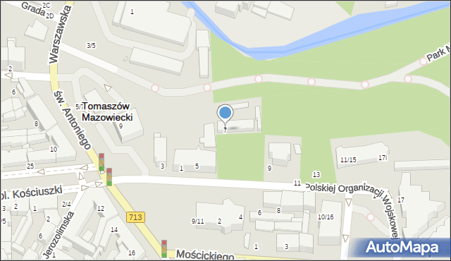 Tomaszów Mazowiecki, Polskiej Organizacji Wojskowej, 7, mapa Tomaszów Mazowiecki