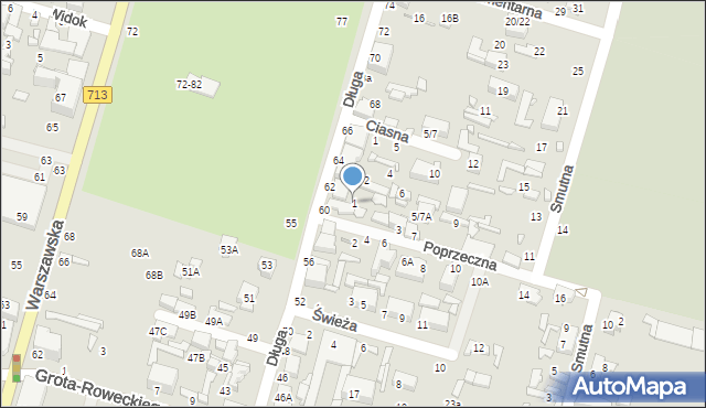 Tomaszów Mazowiecki, Poprzeczna, 1, mapa Tomaszów Mazowiecki