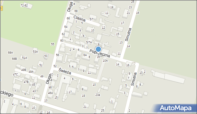 Tomaszów Mazowiecki, Poprzeczna, 10, mapa Tomaszów Mazowiecki