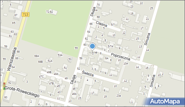 Tomaszów Mazowiecki, Poprzeczna, 2, mapa Tomaszów Mazowiecki