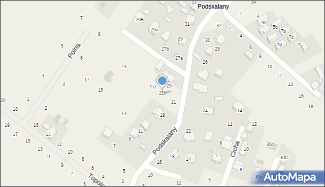 Tomaszowice, Podskalany, 21b, mapa Tomaszowice