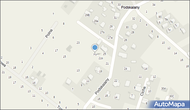 Tomaszowice, Podskalany, 21c, mapa Tomaszowice