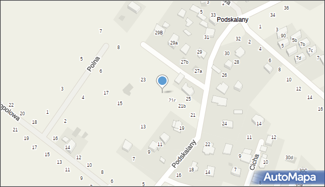 Tomaszowice, Podskalany, 21d, mapa Tomaszowice