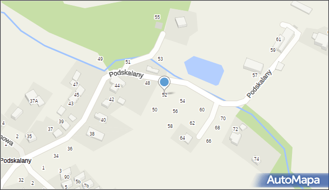 Tomaszowice, Podskalany, 52, mapa Tomaszowice