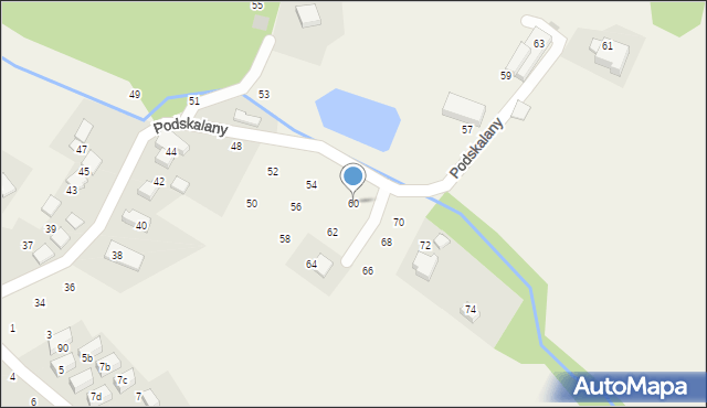 Tomaszowice, Podskalany, 60, mapa Tomaszowice