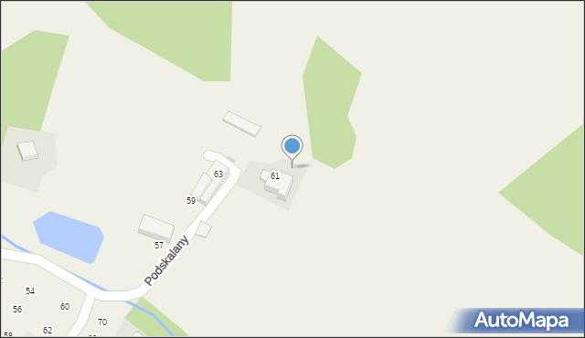 Tomaszowice, Podskalany, 63, mapa Tomaszowice