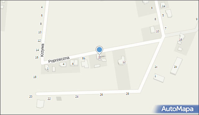 Topola Wielka, Poprzeczna, 10, mapa Topola Wielka