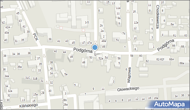 Toruń, Podgórna, 52, mapa Torunia