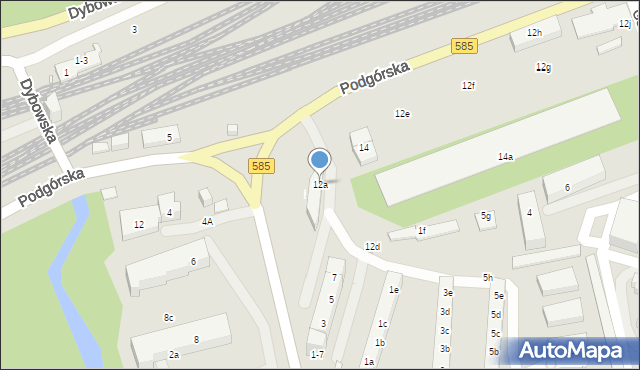 Toruń, Podgórska, 12a, mapa Torunia