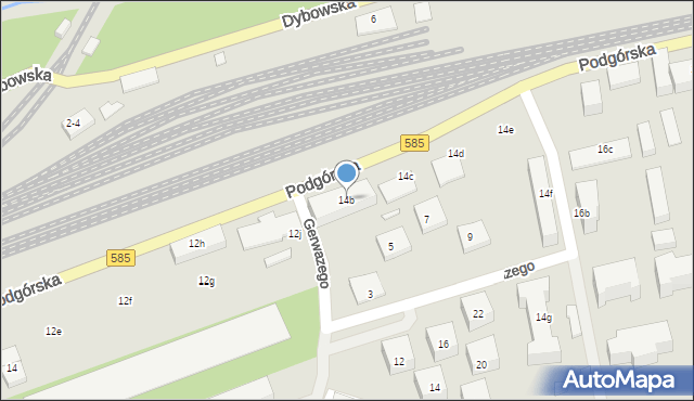 Toruń, Podgórska, 14b, mapa Torunia
